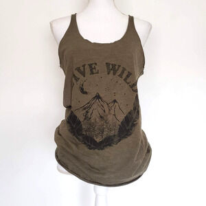Fifth Sun Olive Green 'Live Wild' Tank Top